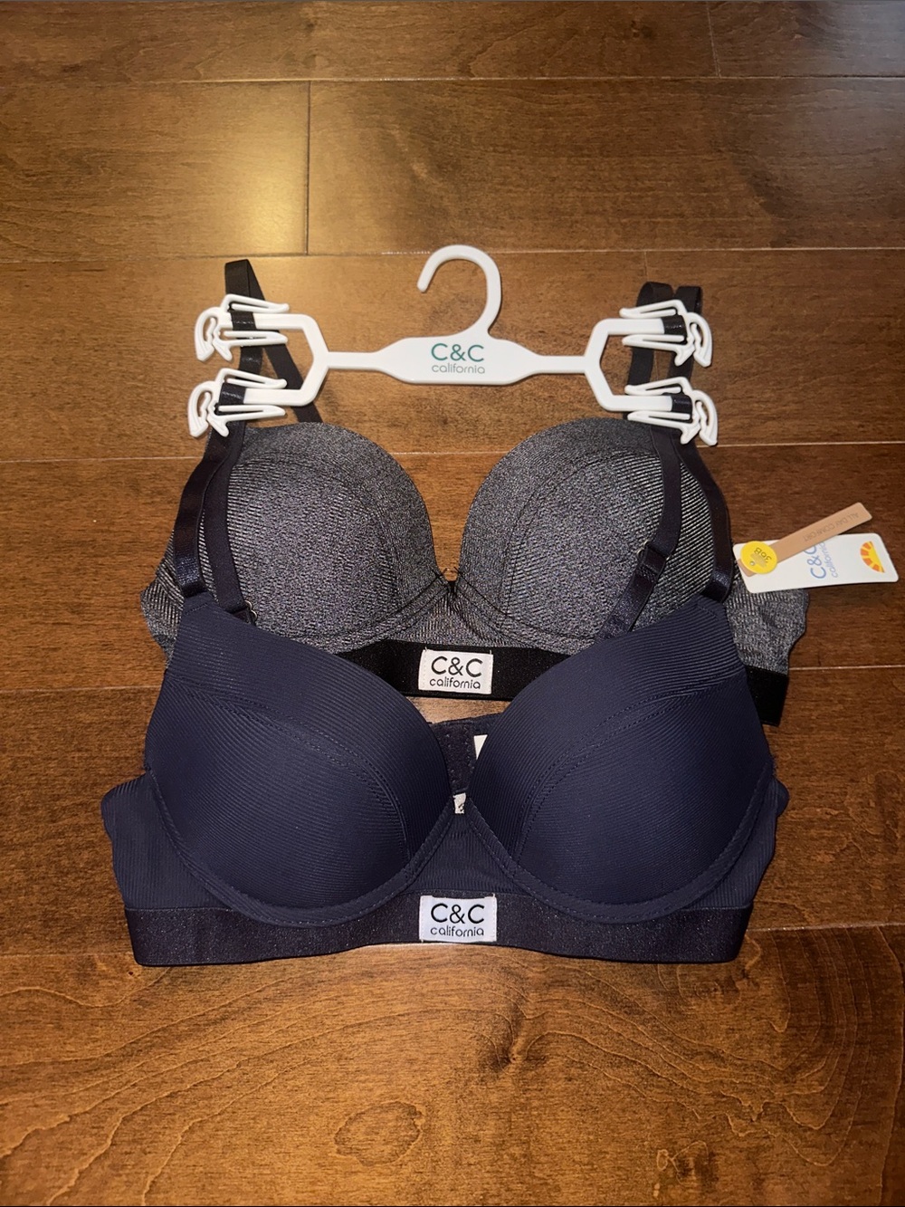 C&C California Grey + Navy Padded Everyday Bra 2-Pack 36B